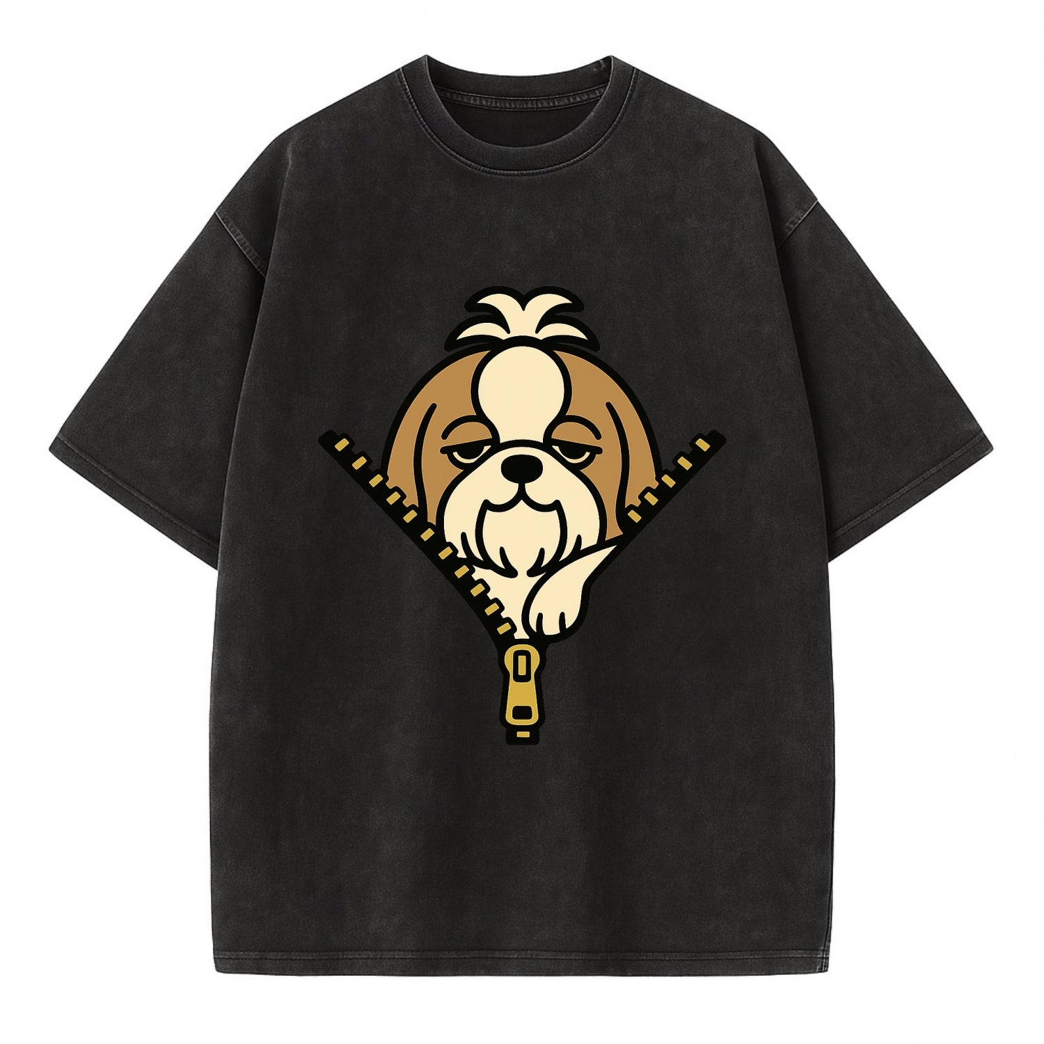 Shih Tzu - Vintage T-shirt - Black