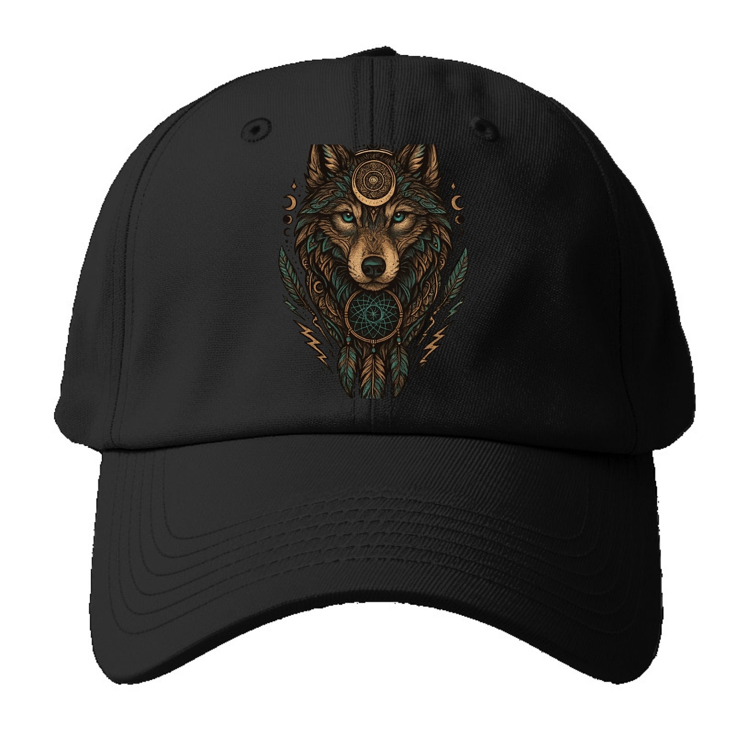 Storm Wolf Thunder  - Baseball Cap For Big Heads - Black