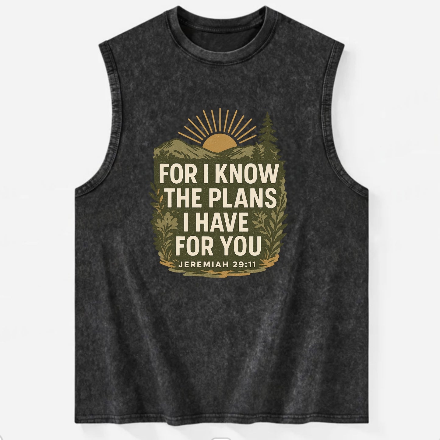 Jeremiah 29:11 Sunrise - Vintage Washed Tank - Black