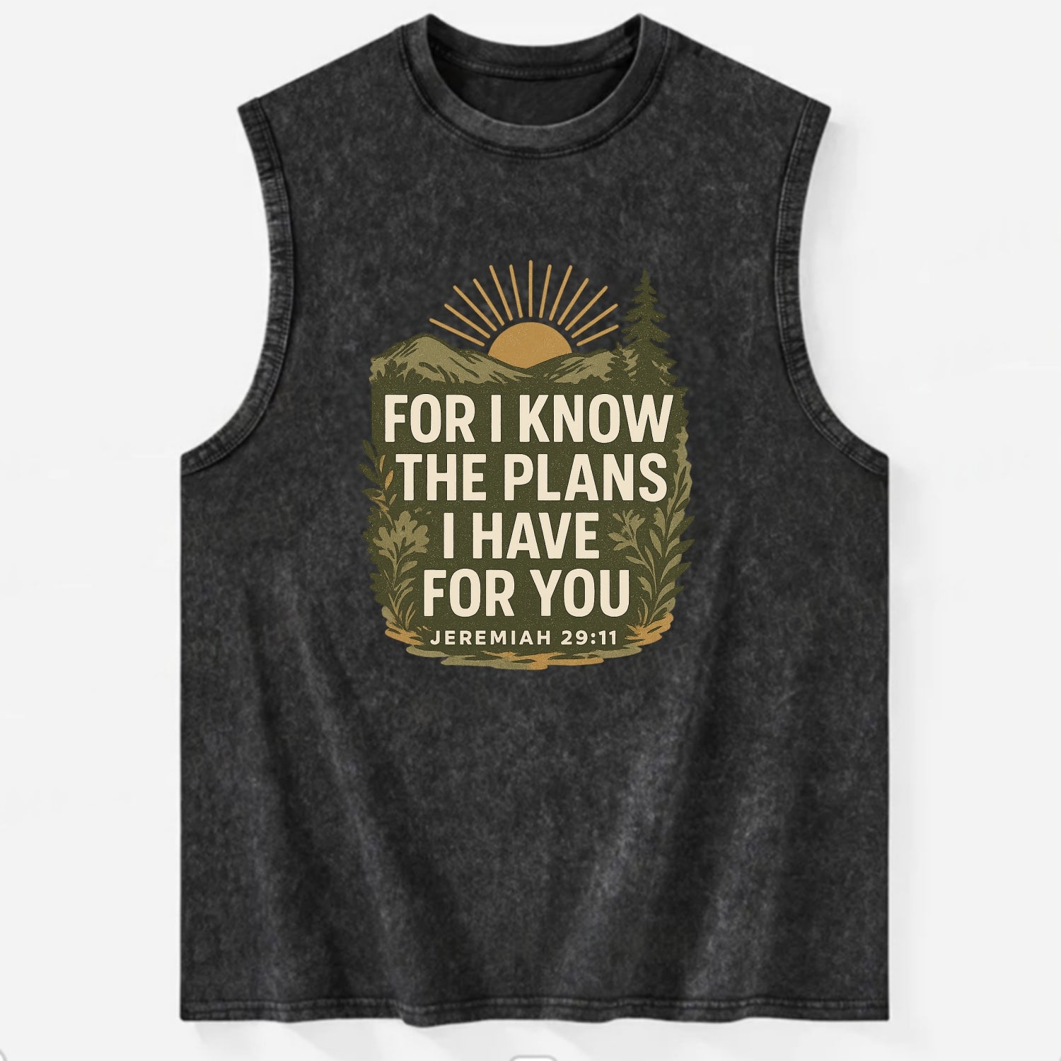 Jeremiah 29:11 Sunrise - Vintage Washed Tank - Black