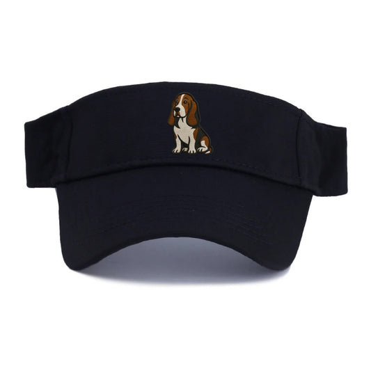 Basset Hound - Tri-color embroidered sit Visor - Black