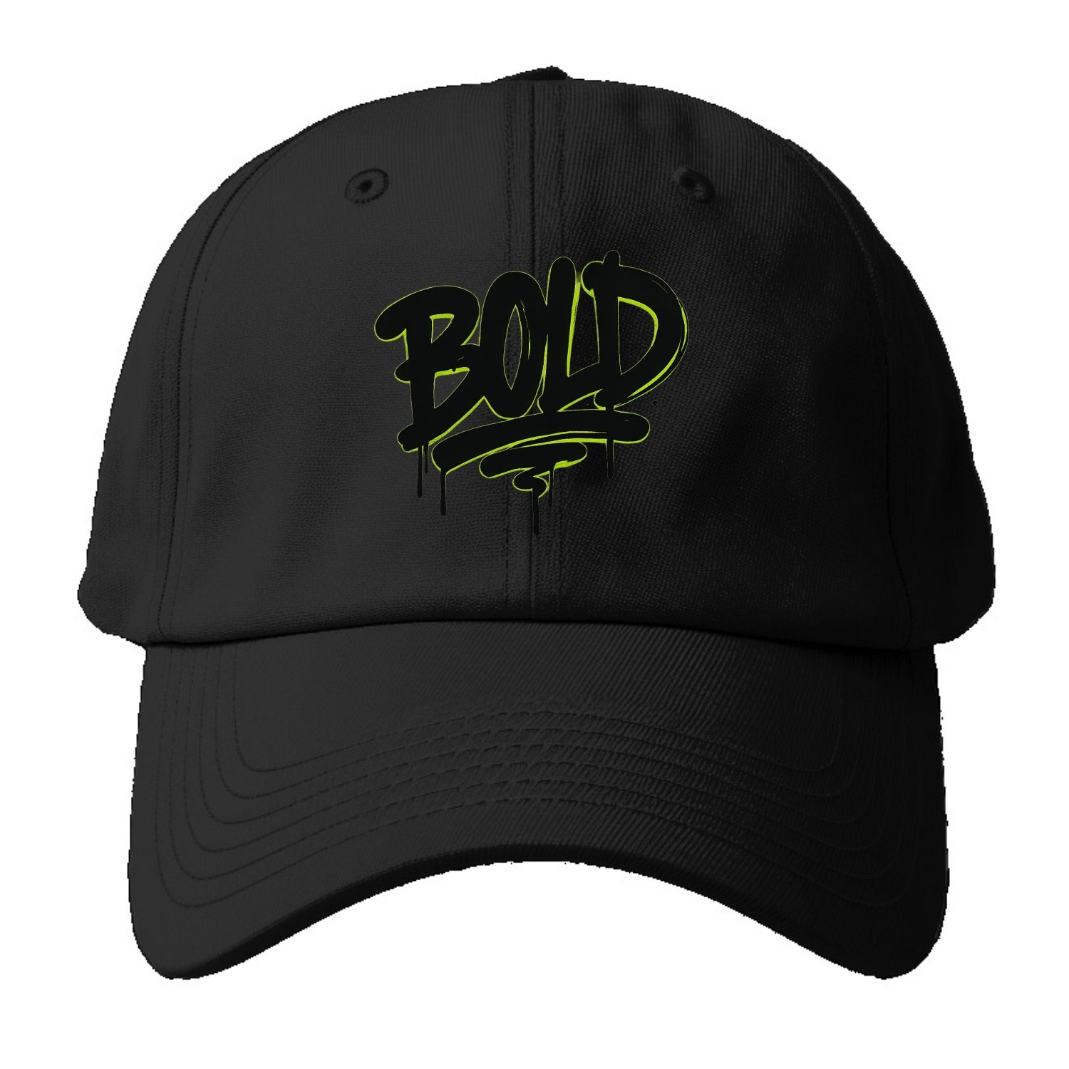 Bold typography design - "BOLD" - courageous, standing out - Baseball Cap - Black