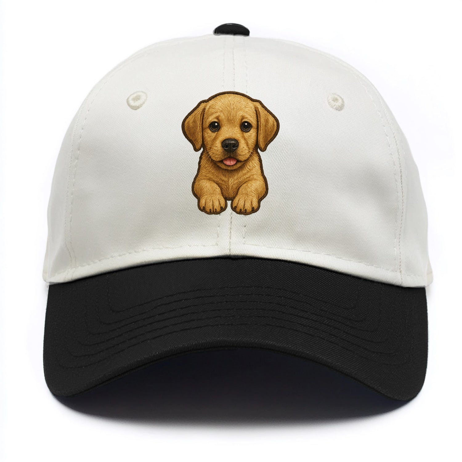 Baby Labrador Retriever Puppy - yellow/black/chocolate, soulful eyes, soft ears, - Two Tone Cap - Black
