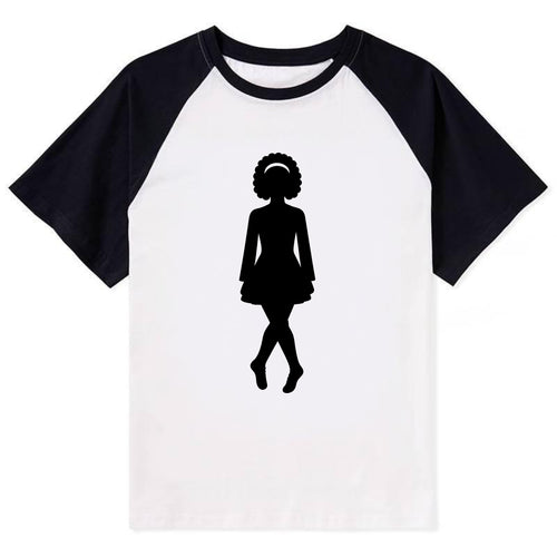 Irish step dancer traditional pose - Contrast Raglan T-shirt