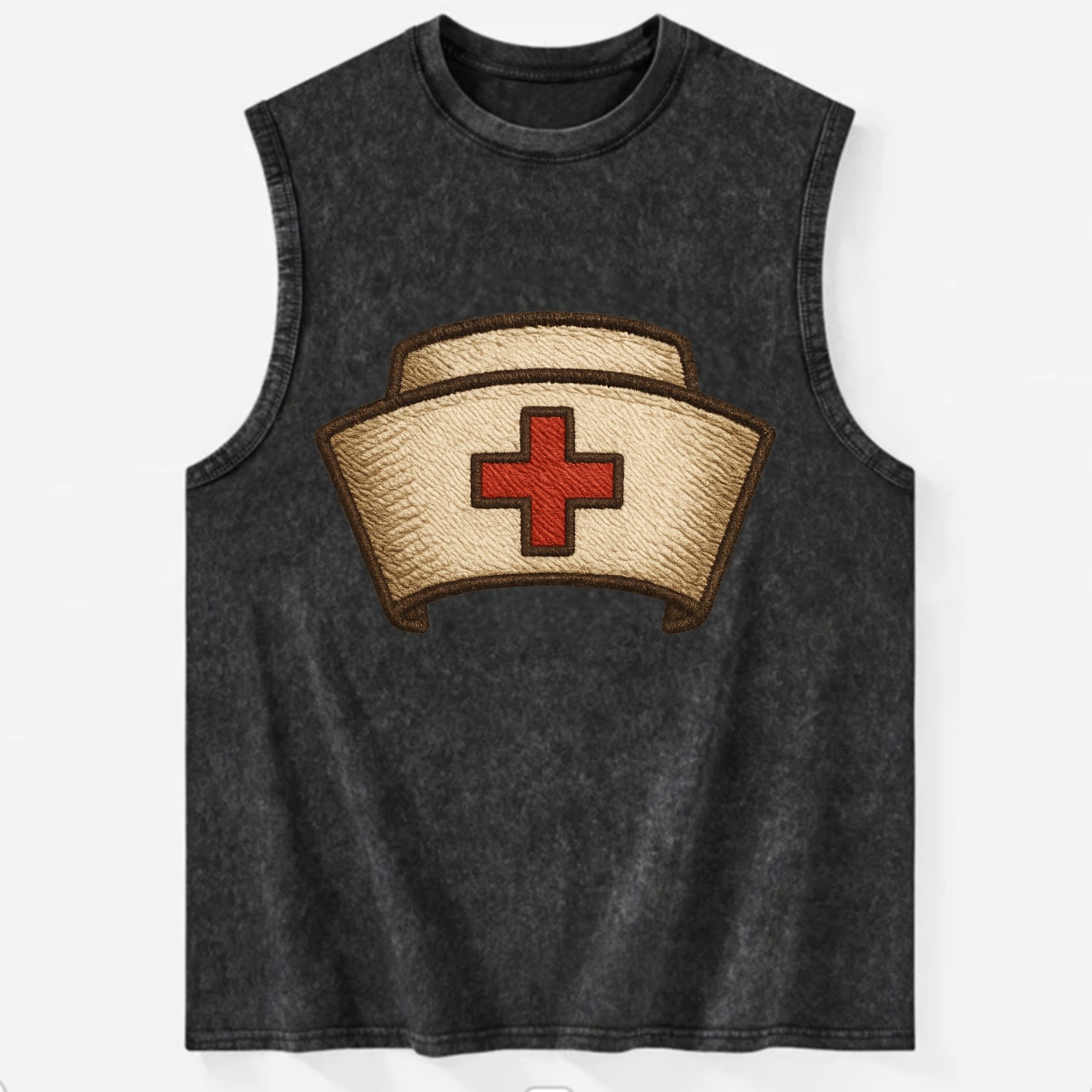 Nurse Cap  - Vintage Washed Tank - Black