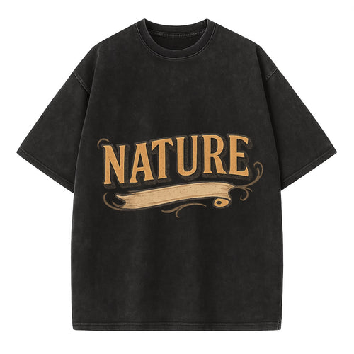 Bold typography design - NATURE - natural world, organic - Vintage T-shirt