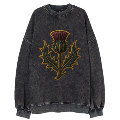 Scottish Thistle  - Vintage Sweatshirt - Black
