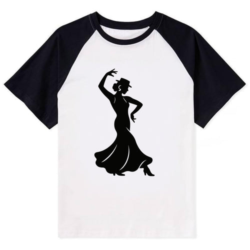 Flamenco dancer passionate stance - Contrast Raglan T-shirt
