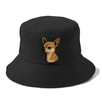 Chihuahua - Modern tiny dog logo with bo - Bucket Hat - Black