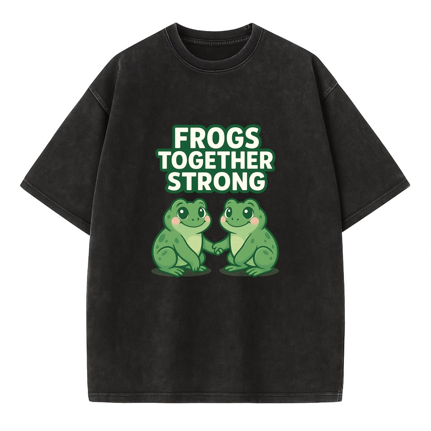 Frogs Together Strong 2 - Vintage T-shirt - Black
