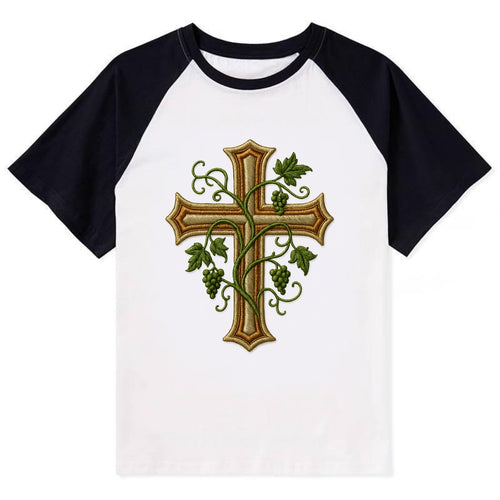 Vine Cross  - Contrast Raglan T-shirt