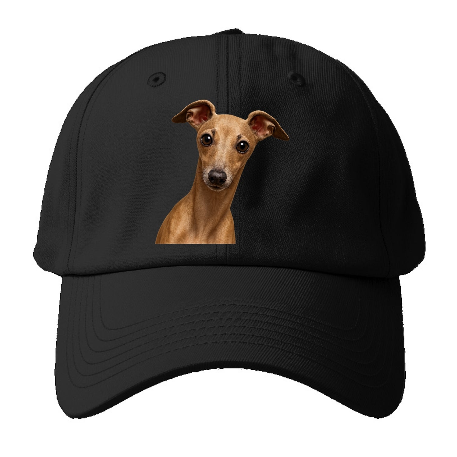 Italian Greyhound  - Baseball Cap For Big Heads - Black