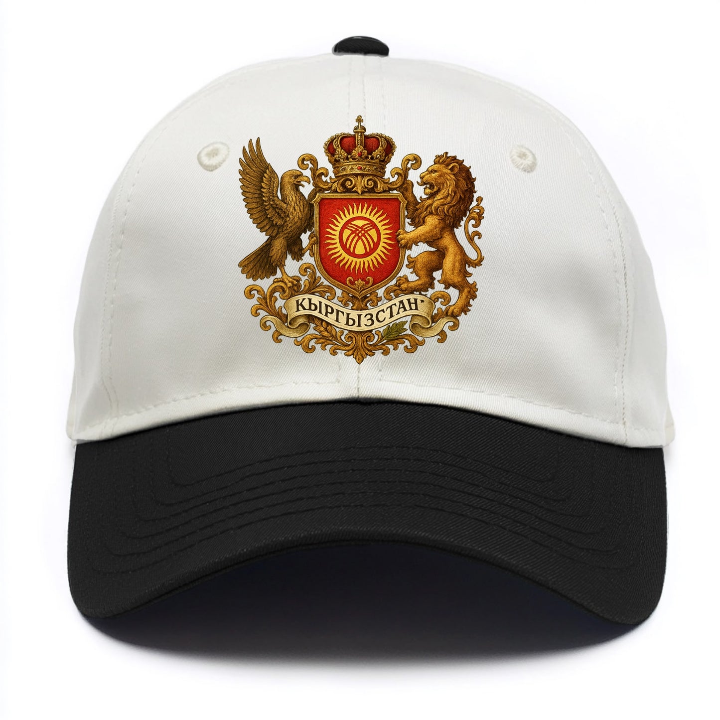 Kyrgyzstan Tunduk Emblem  - Two Tone Cap - Black