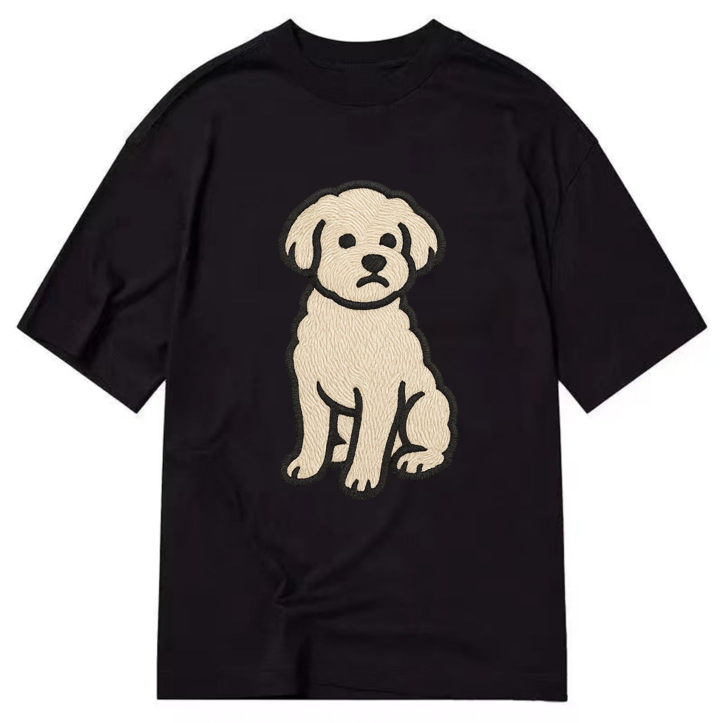 Maltipoo - White curly sitting pose - Cl Classic T-shirt - Black