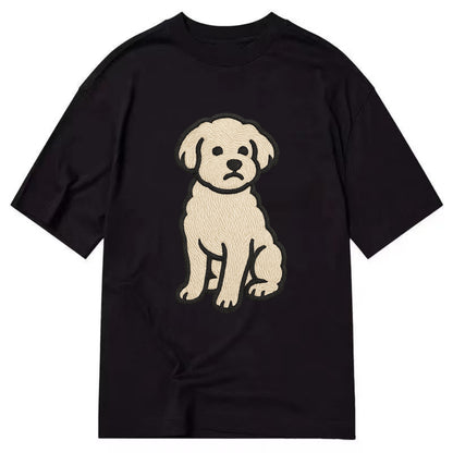 Maltipoo - White curly sitting pose - Cl Classic T-shirt - Black