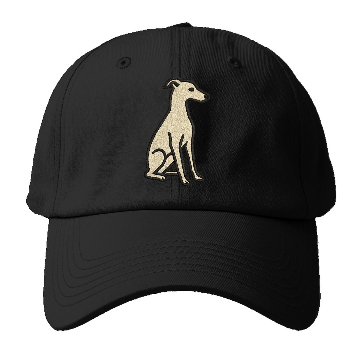 Italian Greyhound - Gray sitting pose - Baseball Cap For Big Heads - Black