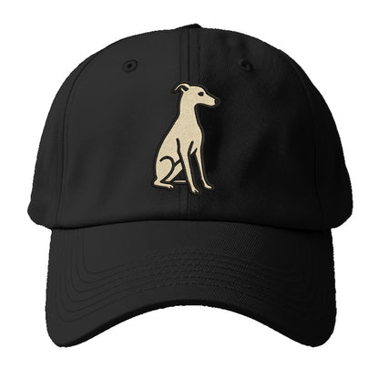Italian Greyhound - Gray sitting pose - Baseball Cap For Big Heads - Black