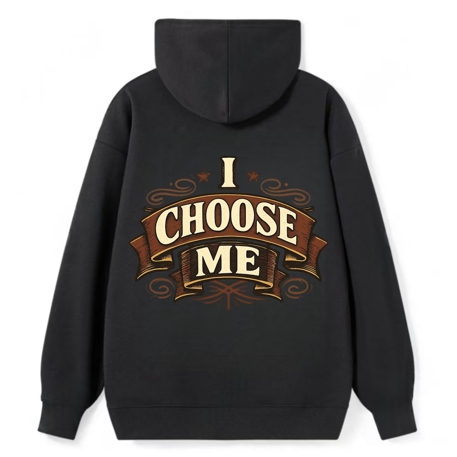 Bold typography design - "I CHOOSE ME" - self-priority, self-selection - Classic Pullover Hoodie - Black