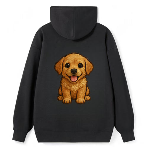 Baby Golden Retriever Puppy - fluffy golden fur, big brown eyes, pink - Classic Pullover Hoodie