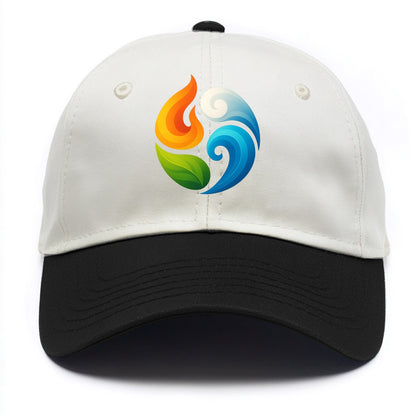 Four Elements Dance - Fire orange, water - Two Tone Cap - Black