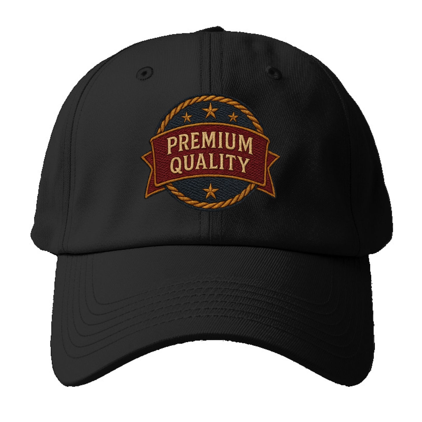 Premium Quality Badge - Baseball Cap For Big Heads - Black