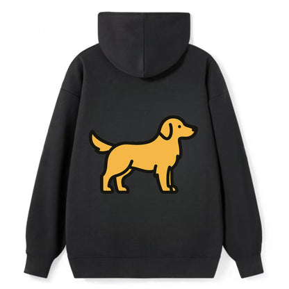 Golden Retriever - Golden colored flat side profile - Classic Pullover Hoodie - Black