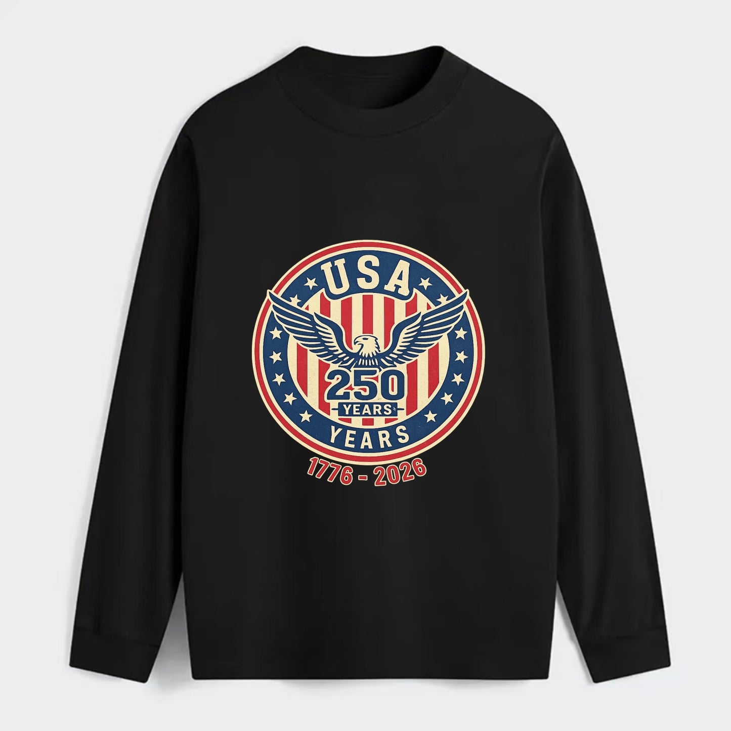Usa 250 Years Eagle Seal - Classic Long Sleeve Shirt - Black