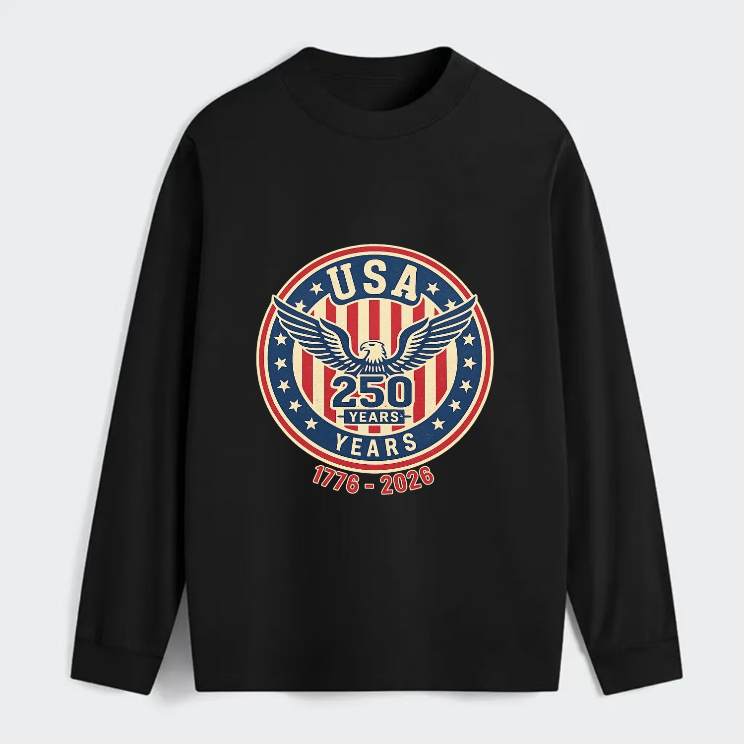 Usa 250 Years Eagle Seal - Classic Long Sleeve Shirt - Black