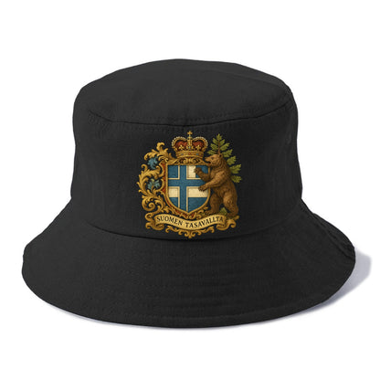 Finland Brown Bear Emblem  - Bucket Hat - Black