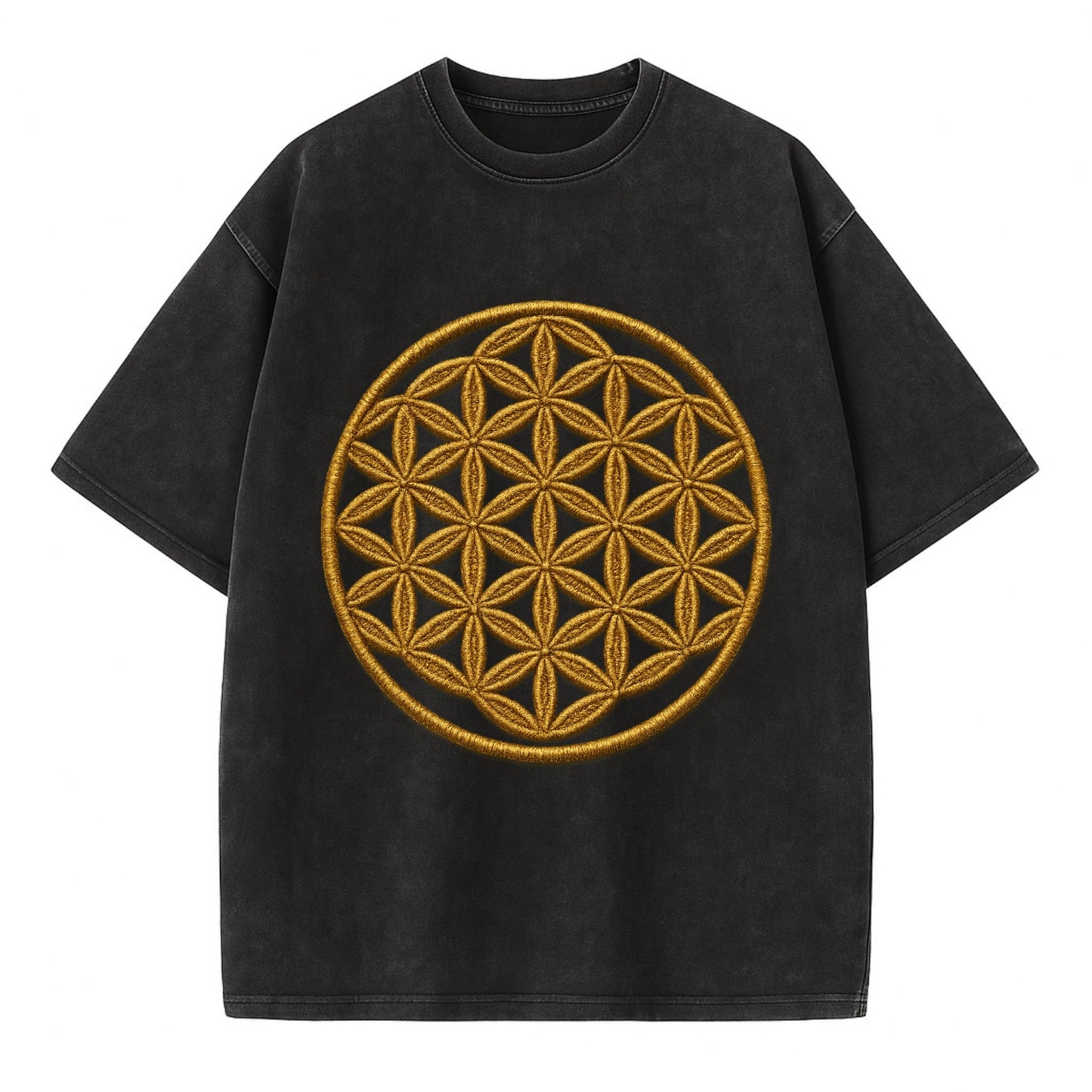 Flower of Life  - Vintage T-shirt - Black