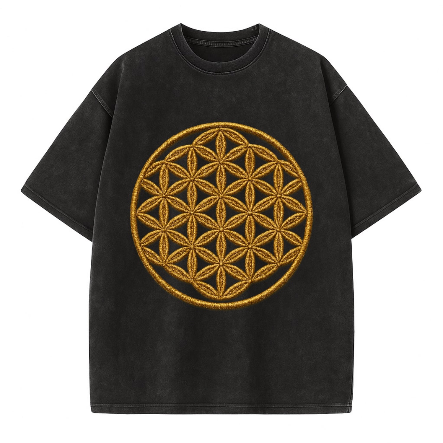 Flower of Life  - Vintage T-shirt - Black