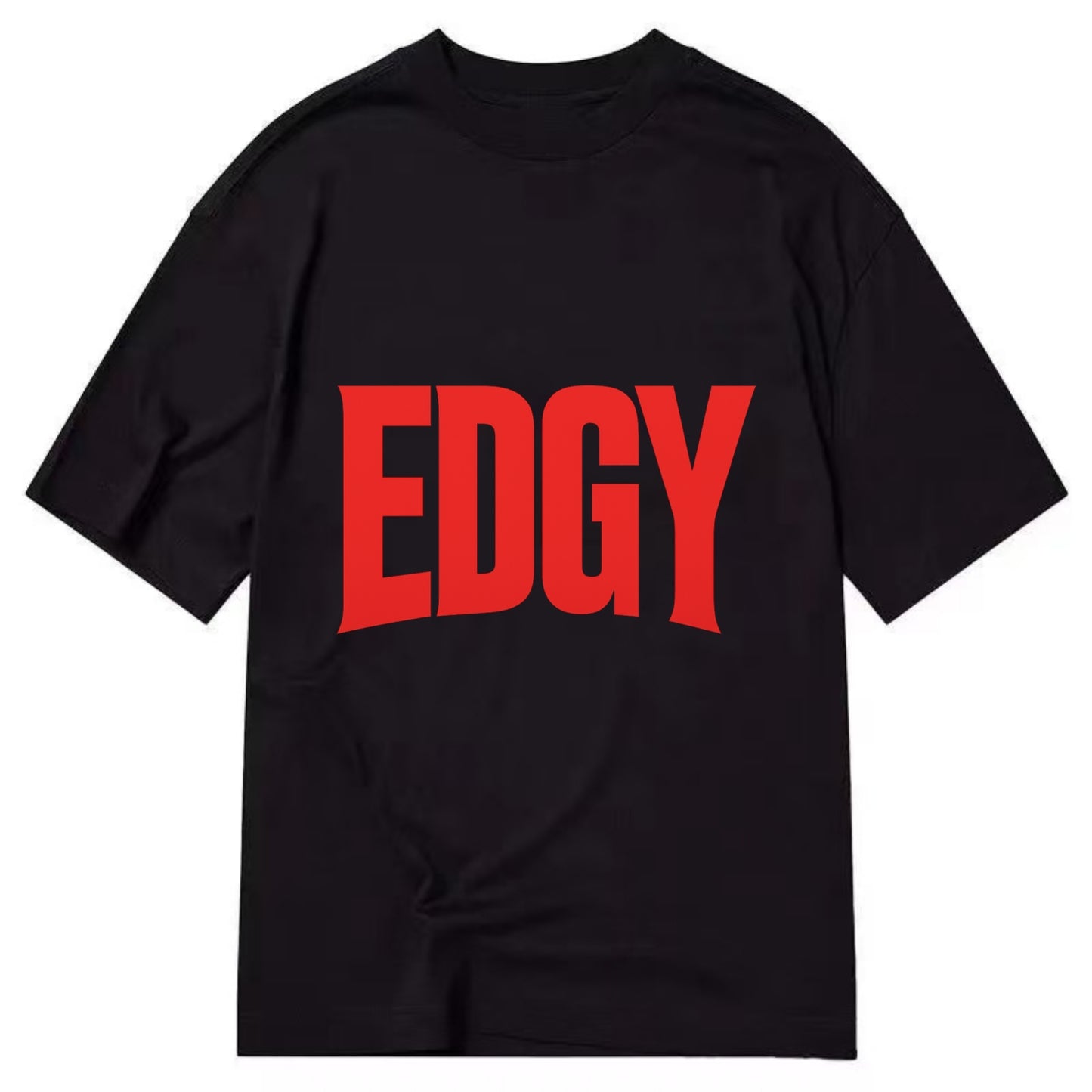 Bold typography design - "EDGY" - pushing boundaries, unconventional - Classic T-shirt - Black