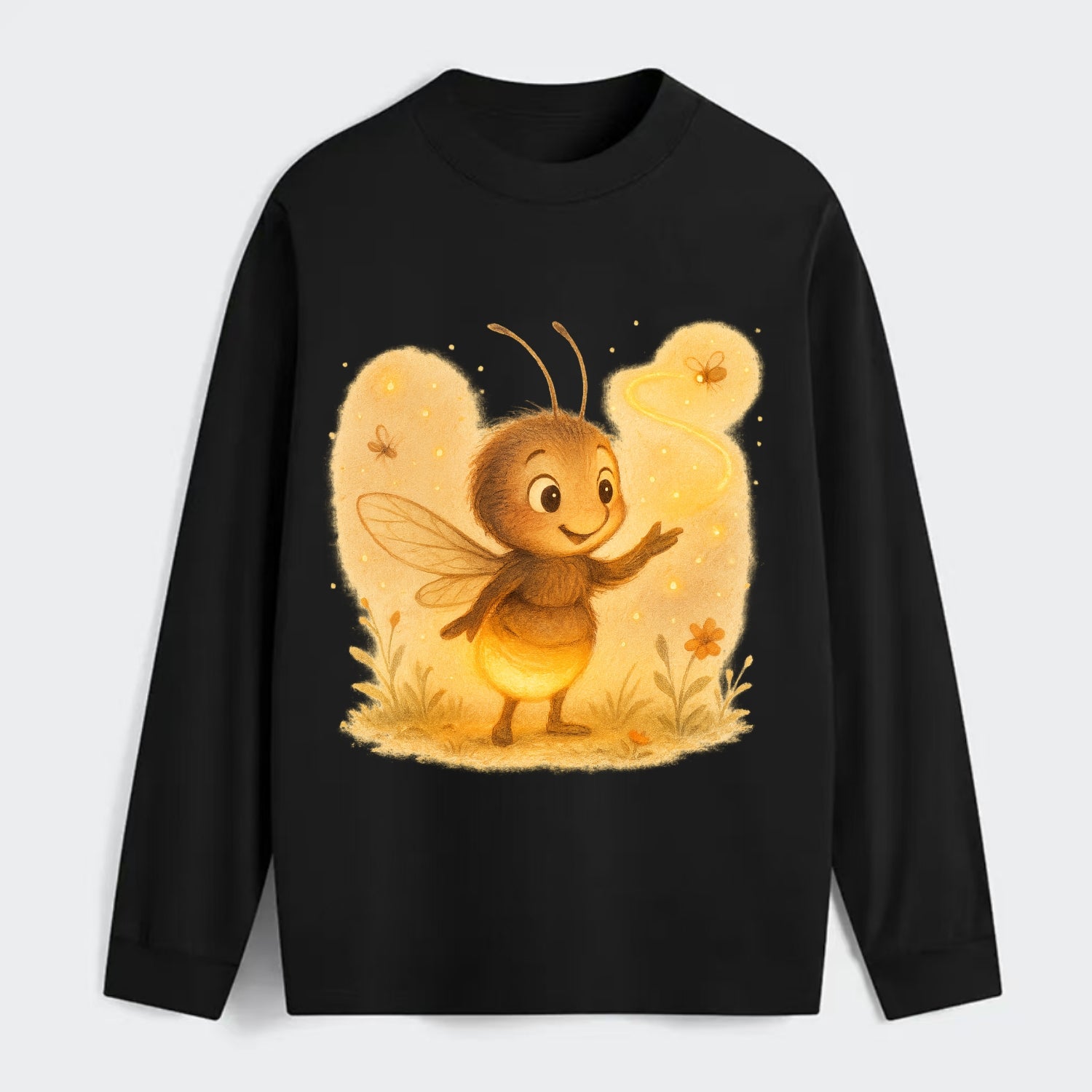 Firefly choreographer arranging synchronized light patterns over a - Classic Long Sleeve Shirt - Black