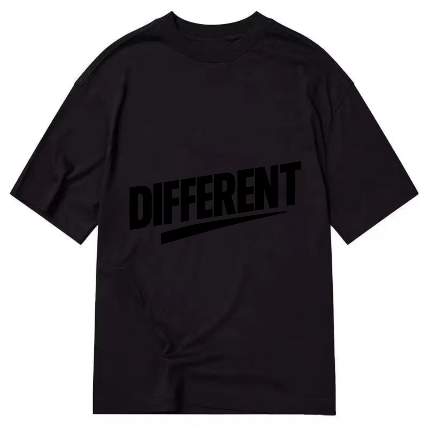 Bold typography design - "DIFFERENT" - standing out, not following crowd - Classic T-shirt - Black