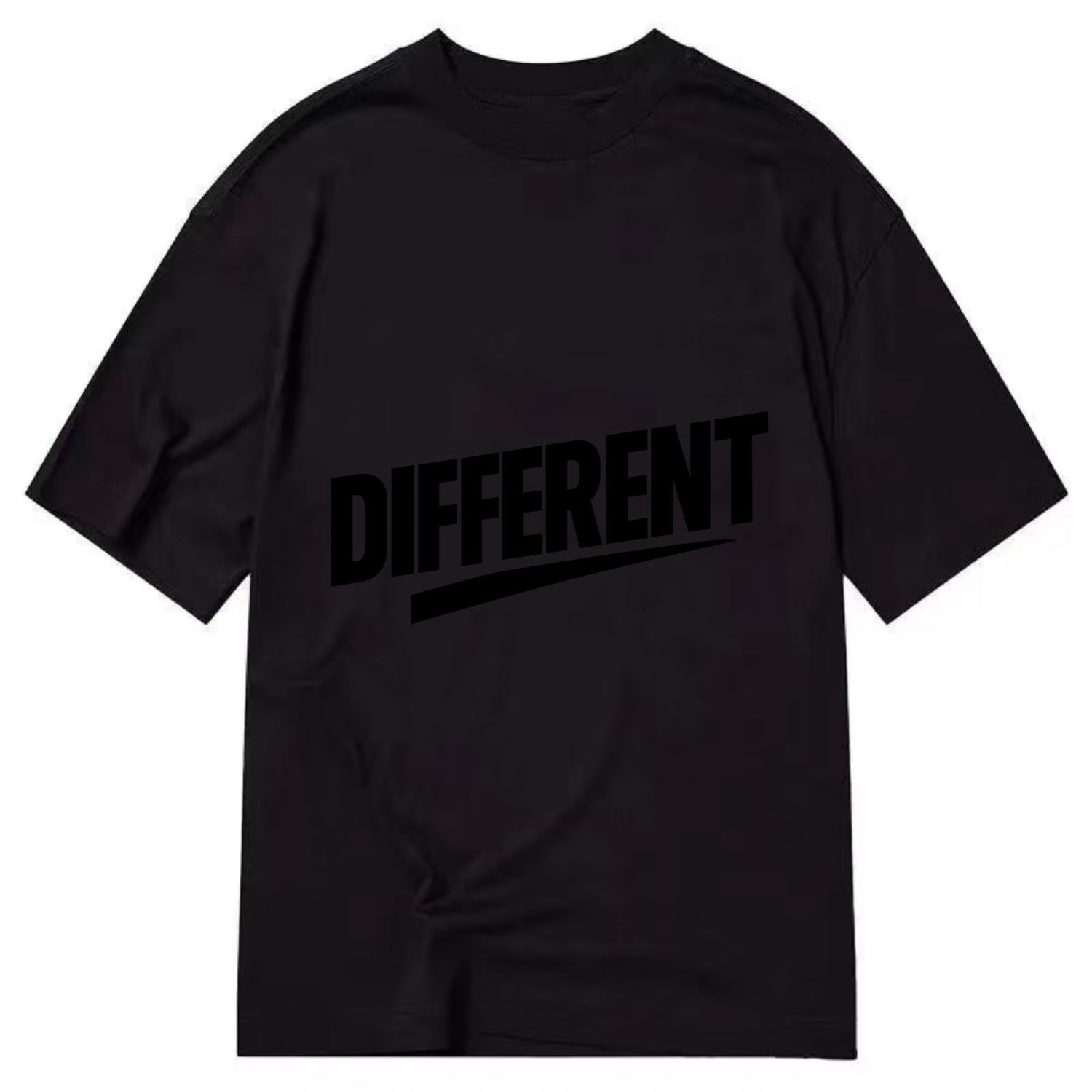 Bold typography design - "DIFFERENT" - standing out, not following crowd - Classic T-shirt - Black