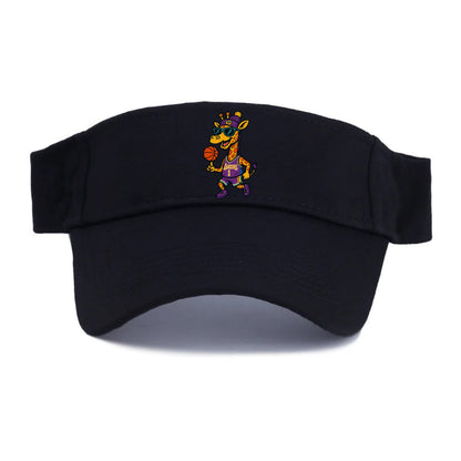 California Giraffe wearing Lakers beanie with palm tree patch and wayfarer sunglasses - Visor - Black