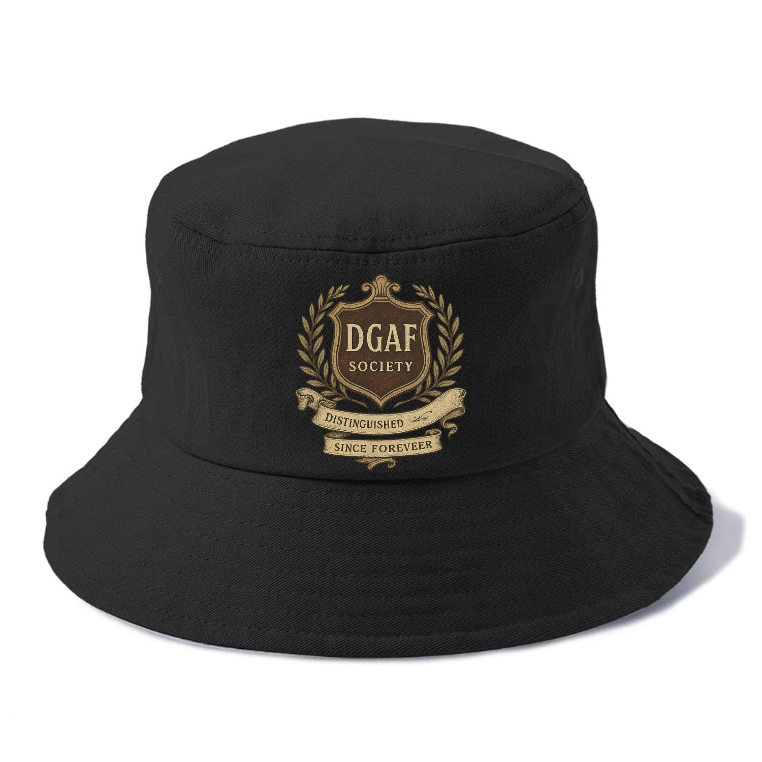 Official membership card design - "DGAF Society - Distinguished Members Since Forever" - Bucket Hat - Black