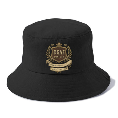 Official membership card design - "DGAF Society - Distinguished Members Since Forever" - Bucket Hat - Black