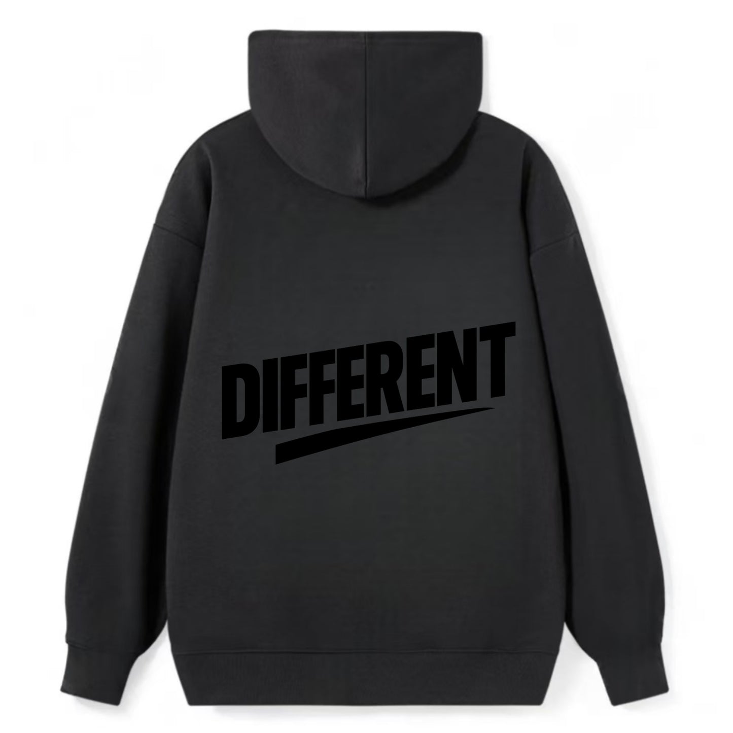 Bold typography design - "DIFFERENT" - standing out, not following crowd - Classic Pullover Hoodie - Black