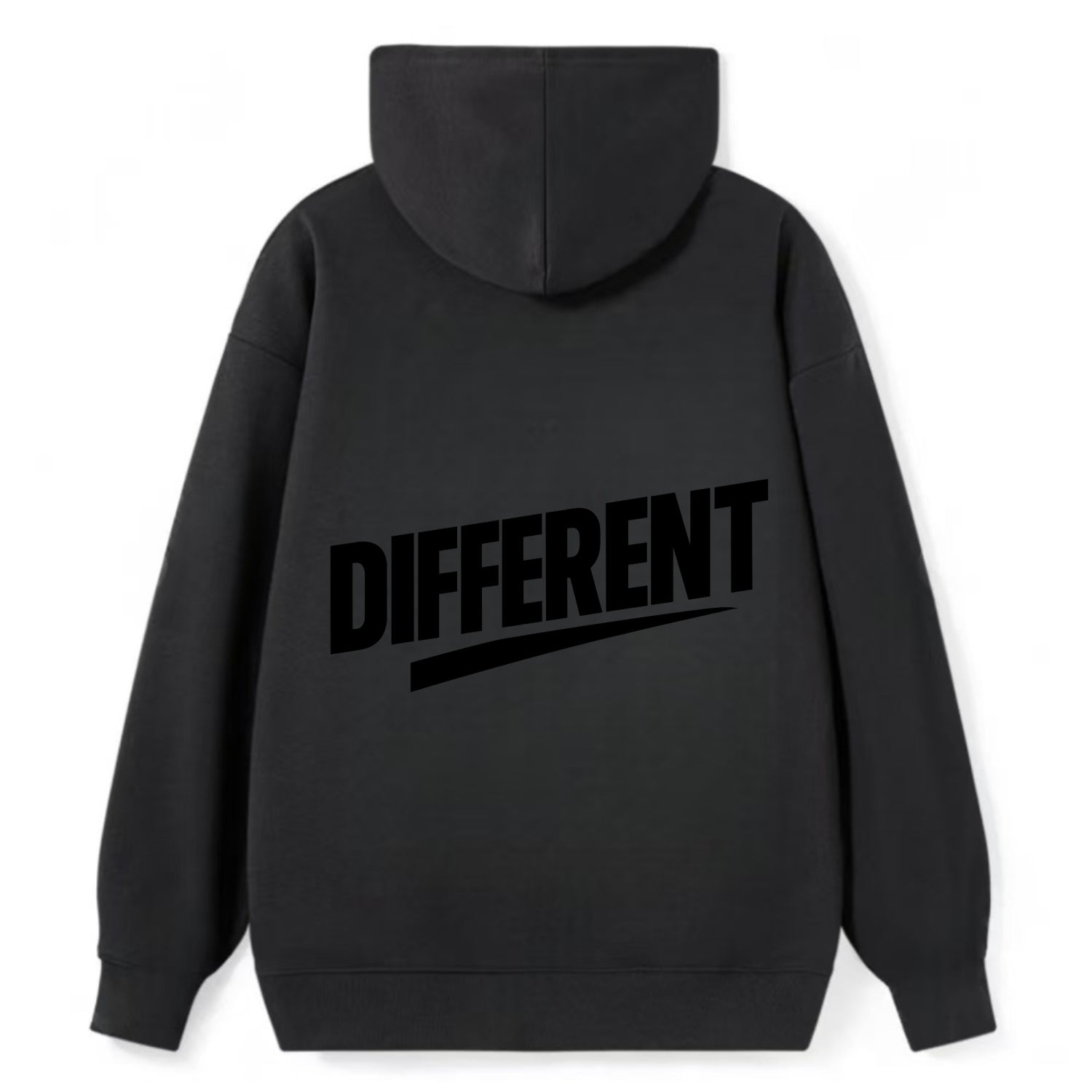 Bold typography design - "DIFFERENT" - standing out, not following crowd - Classic Pullover Hoodie - Black