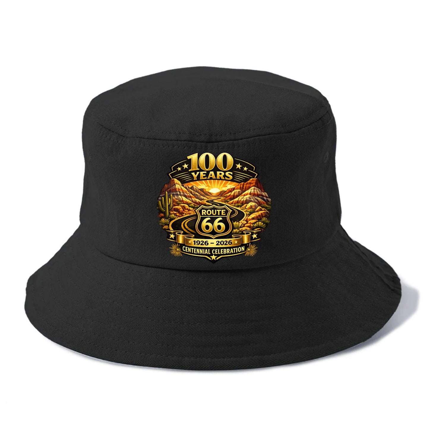 PAINTED DESERT | Colorful desert landscape | Route 66 winding through | Natural wonder - Bucket Hat - Black