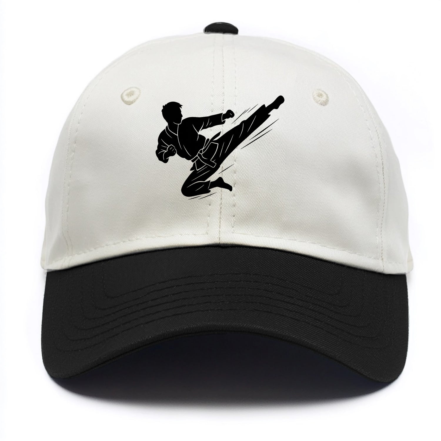 Korean taekwondo flying kick - Two Tone Cap - Black