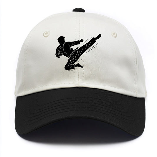 Korean taekwondo flying kick - Two Tone Cap - Black