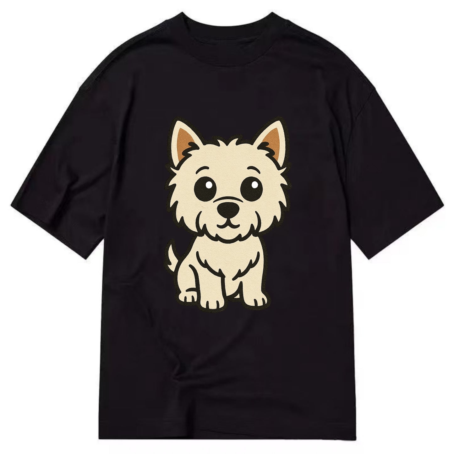 West Highland White Terrier - Alert standing pose - Classic T-shirt - Black