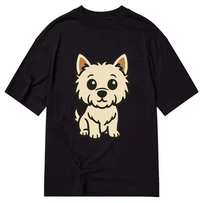 West Highland White Terrier - Alert standing pose - Classic T-shirt - Black