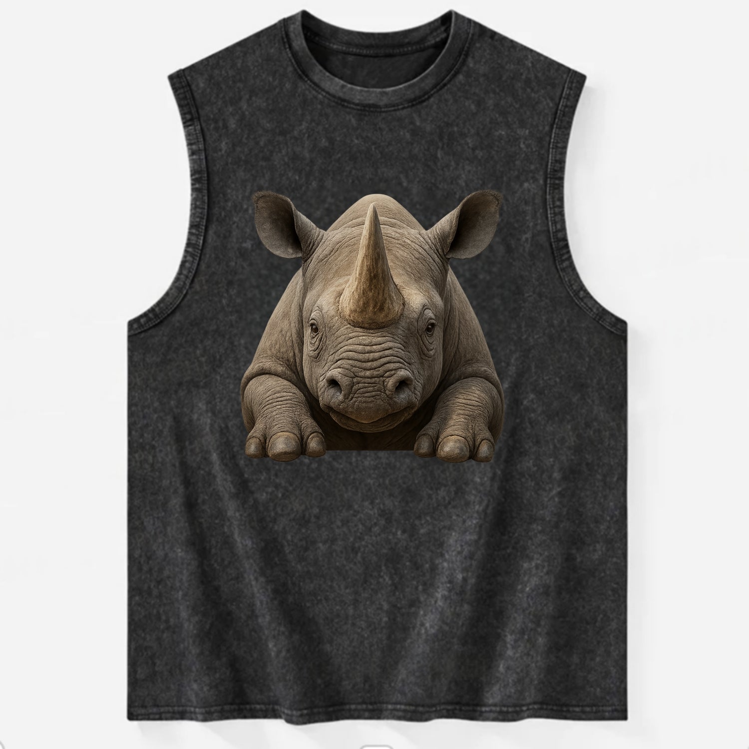Rhinoceros  - Vintage Washed Tank - Black
