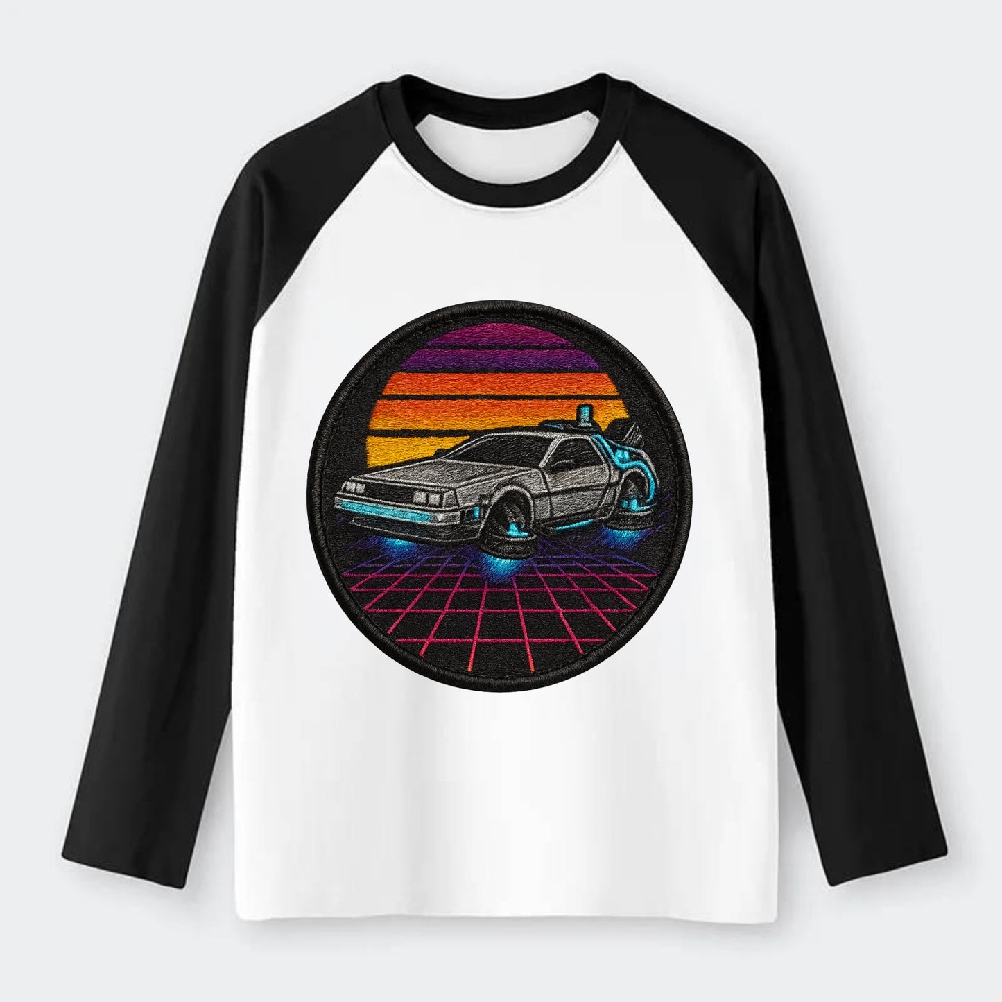 Retro Future - Raglan Long Sleeve T-Shirt - Black