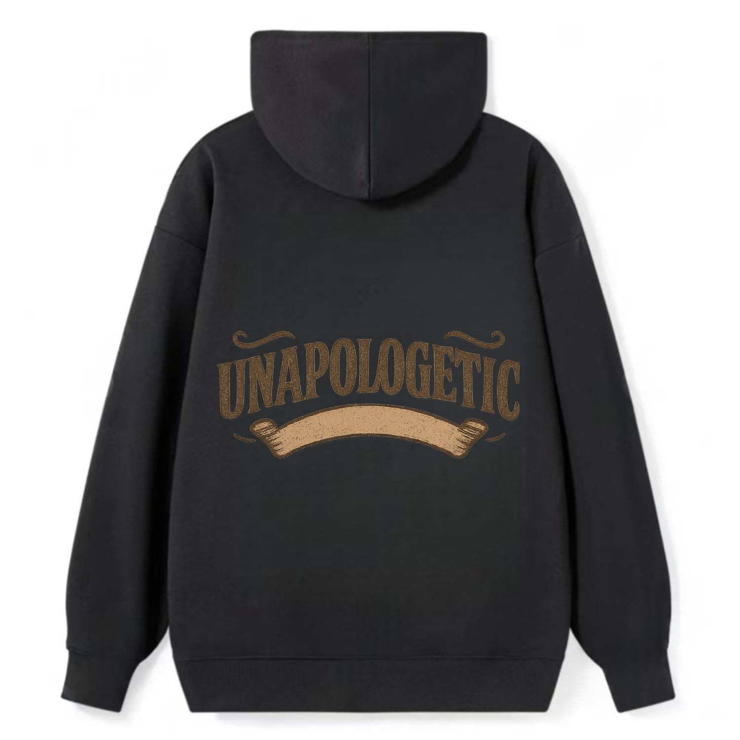 Bold typography design - "UNAPOLOGETIC" - no regrets, owning it - Classic Pullover Hoodie - Black