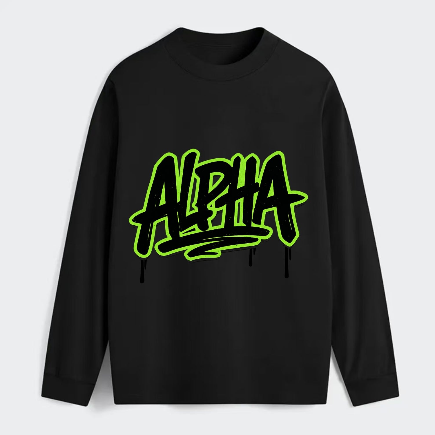 Bold typography design - "ALPHA" - leader of the pack - Classic Long Sleeve Shirt - Black