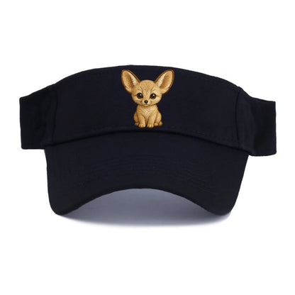 Baby Fennec Fox - huge ears, cream fur, large dark eyes, front-facing, desert baby - Visor - Black